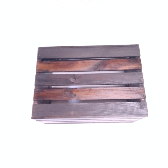 Espresso Stained Wood Slatted Crate - Picture 6 of 6